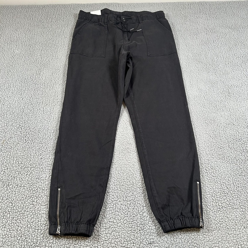 Grace & Lace Pants Womens 16 Black Jogger Twill Elastic Waist Ankle Zip Pockets